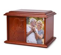 Double Urn for 2 Adults, Urns for Ashes for Man Women, Fishing Cremation Urns for Human Ashes Two Person Adult Female Male, Wooden Companion Urns Large Box Holds 4 x 6 inch Photo