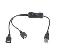 Double USB Port Charging Extension Cord With On Off Switcher For Fan Light Pumps 35cm 120cm 200cm Length Option