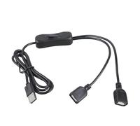 Double USB Port Charging Extension Cord With On Off Switcher For Fan Light Pumps 35cm 120cm 200cm Length Option