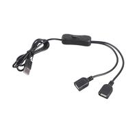 Double USB Port Charging Extension Cord With On Off Switcher For Fan Light Pumps 35cm 120cm 200cm Length Option