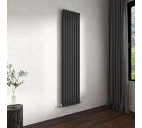 Double Vertical Modern Oval Column Radiator 1800x472mm Anthracite | Central Heating Wall Mounted Rads,BS EN442 Standards,Column Radiators Designed for UK Hallway, Living Room & Bathroom
