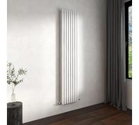 Double Vertical Modern Oval Column Radiator 1800x472mm Gloss White | Central Heating Wall Mounted Rads,BS EN442 Standards,Column Radiators Designed for UK Hallway, Living Room & Bathroom