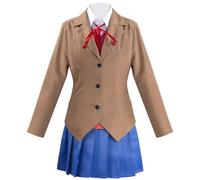 Double Villages Monika Sayori Yuri Natsuki Uniform Cosplay Costume Women Sailor Suit Outfit Full Set (2XL)