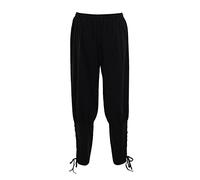 Double Villages Renaissance Bloomers Trousers Medieval Viking Pants Viking Costume Trousers (as8, Alpha, 3X_l, Regular, Regular, Black)