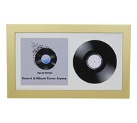 Double Vinyl LP Record and Album Cover Wide Wooden Frame With White Mount (Gold, 7" Vinyl)