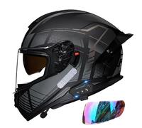 Double Visor Full Face Motorbike Motorcycle Helmet Ece 2206 Motorcycle Helmet Full Face Rapid Street Helmet Unisex Adult Cool Rider Equipment Breathable Style