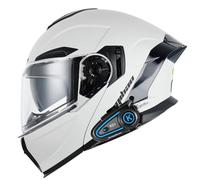 Double Visor Motorcycle Modular Helmet,Bluetooth Flip-Up Motorbike Helmets,DOT/ECE Approved Moped Street Bike Racing Full Face Motorbike Helmet for Adults Men and Women(Z3,M=57-58cm)