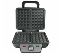 Quest 35950 Two Slice Deep Fill Waffle Maker/Non-Stick Hot Plates/Adjustable Temperature/Stainless Steel with Cool Touch Handle / 1000W