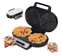 Double Waffle Maker - Double Belgian & American Waffle Machine with Non Stick Plates, 1200W, Savoury Snacks & Desserts, Auto Temperature Control, Cool Touch Handle