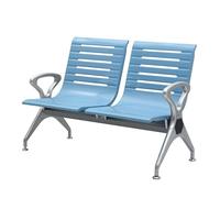 Double Waiting Room Bench - Breathable Reception Chairs with Armrests for Airport Hospital Salon Bank Conference Room (Blue) - Comfortable Guest Seating