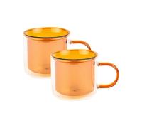 Double-wall cappuccino glass with a handle CHiATO, 2 x 250 ml