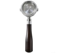 Double Wall Filter Holder for Petrus 3888 3992 Brewing | Naked portafilter, visualize coffee puck, black rosewood handle, easy to clean, construction