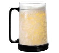 Double Wall Gel Frosty Freezer Ice Mugs Clear 16oz Set of 1 (Black), one, BB000