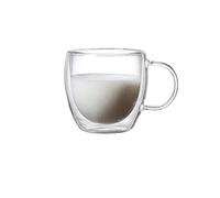 Double Wall Glass Cup Coffeeware Mug Transparent Wall High Borosilicate Water Cups Heat Resistant Handle Espresso Cup(150ml)