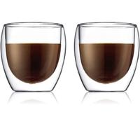 Double Wall Glasses pack of 2 PAVINA 250ml Coffee Cups Dishwasher Safe Thermal