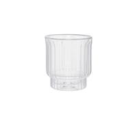 Double-wall grooved latte glass CHiATO, 300 ml - Transparent
