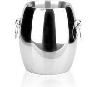 Double-Wall Ice Bucket 4.5L，Creative Stainless Steel Ice Buckets for Champagne Wine，Barware Drinkware Vessel Accessories，Silver