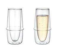 Double-Wall Kinto KRONOS Champagne Glass - Maintains Temperature - Prevents Condensation - Set of Two