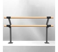 Double Wall-Mounted Ballet Barre, Solid Wood with Manganese Steel
