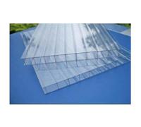 Double-Wall Polycarbonate Sheets - Transparent Insulated Skylights for Rooftop Agriculture and Gardening - 12 Sheets