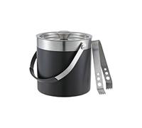 Buckingham Double Wall Stainless Steel Ice Bucket 2 Litre With Tong , Black Finish