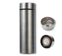 Double Wall Titanium Insulated Flasks with Tea Infuser Vacuum Sealed Thermal Cup Silver Leakproof Durable Lightweight for Hot Cold Beverage Portable Tea Lovers Travel Mug Bottle (500ML Silver)
