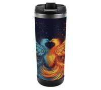 Double Wall Vacuum Insulated Tumbler 13oz, BPA-Free Stainless Steel Water Bottle with Leak-Proof Lid Reusable Fire And Water Phoenix Travel Mug Car Cup for Hot Cold Drinks Office Outdoor