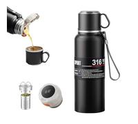 Double wall vacuum Leakproof stainless steel wide mouth insulated water bottle;tea tumbler with infuser,cup,lid;smart thermoses hot coffee;thermal flask ice drinks with led digital temperature display