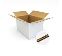 Double Wall White Cardboard Box - 610x457x457mm (24x18x18in) Storage Postage Box - Durable Postal Mailer suitable for Moving (10)