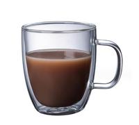 Double Walled Coffee Cups Latte Glasses Coffee Mug Insulated Drinking Glass Cappuccino Tea Cups Clear Double Layer Coffee Cups Hot Chocolate Cup with Handle Espresso Judge Milk Cup Cafe Mugs (350ml)