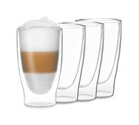 Double Walled Coffee Glasses 400ml Borosilicate Glass 4x Drinking Glass Tea Mug