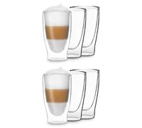 Double Walled Coffee Glasses 400ml Borosilicate Glass 6x Drinking Glass Tea Mug