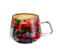 Double-walled glass mug, coffee cup, insulated mug