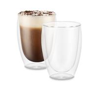 Double Walled Glasses Pack of 2 PAVINA 350ml Latte Cups Dishwasher Safe Thermal