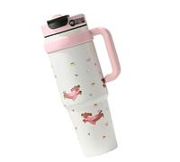 Double Walled Insulated Travel Mug, Nonrust Steel With Oversized Sip Tube, Spill Cap & Wide Mouth For Easy Thermal Retention For Hot/Cold Drinks