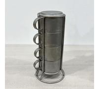 Double Walled Stainless Steel Coffee Cups Metal Handle Insulated Cup Pack Keep Your Drinks Insulated (4Pcs)