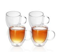 Intirilife Double Wall Thermo Glass Set in 100 - 150ml - Thermo Glass Thermo Glasses Hand Blown Insulated Latte Macchiato Espresso Glass Tea Glass ...