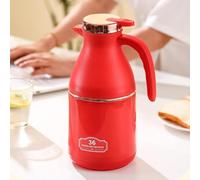 Double Walled Vacuum Insulated Coffee Carafe - 1300ml/1600ml/1900ml, Bpa Free Plastic Flask for Hot & Cold Beverages, Ideal for Restaurants & Home Use Red 1300ML