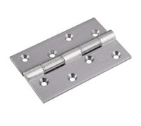 Double Washered Brass Butt Hinge with Stainless Steel Washers, Corrosion-Resistant, for Internal Wooden and Composite Doors (Satin Chrome, 102mm x 67mm x 4mm)