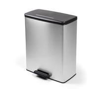 Double Waste Bin Rubbish Bin 2 x 26 Litres Silver Curver