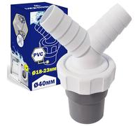 Double Waste Pipe Connector Y for Washing Machine and Dishwasher with Outlet of Waste Splitter for Pipe Ø40 mm and Inlet Ø18-23 mm - Warranty 10 Years - MONTERAL