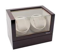 Double Watch Winder by Versa - Elite Automatic Watch Winder - Ultra Quiet Japanese Motor - 12 Settings - Compatible with Rolex's, Omega, Breitling, Cartier, and More, Cherry, Japanese