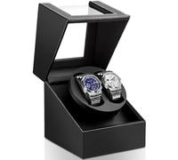 Double Watch Winder for Automatic Watches: 2 Slot PU Leather Winder Box