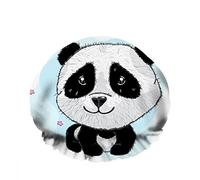 Double Waterproof Bathing Shower Cap Adorable Panda Bear Cartoon Funny Sitting Smile Star Reusable Fashion Shower Hat For Women Beauty, BathHair Spa, Home Hotel Travel Use