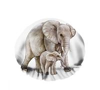Double Waterproof Bathing Shower Cap African Elephant Trunk Crossing Love Gray Animal Cute Reusable Fashion Shower Hat For Women Beauty, BathHair Spa, Home Hotel Travel Use