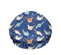 Double Waterproof Bathing Shower Cap Chaos Bird Fall Motley Color Trees Leaf Beautiful Reusable Fashion Shower Hat For Women Beauty, BathHair Spa, Home Hotel Travel Use