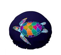 Double Waterproof Bathing Shower Cap Colorful Tortoise Wildlife Cute Shell Turtle Art Shape Reusable Fashion Shower Hat For Women Beauty, BathHair Spa, Home Hotel Travel Use