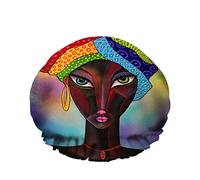 Double Waterproof Bathing Shower Cap Cubism Woman Portrait Girl Colors Art Style Face Reusable Fashion Shower Hat For Women Beauty, BathHair Spa, Home Hotel Travel Use