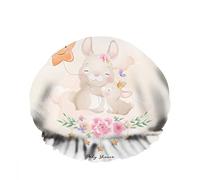 Double Waterproof Bathing Shower Cap Cute Bunny Floral Animal Rabbit Flower Stars Cloud Reusable Fashion Shower Hat For Women Beauty, BathHair Spa, Home Hotel Travel Use