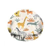Double Waterproof Bathing Shower Cap Cute Wild Animals Lion Zebra Crocodile Cat Giraffe Reusable Fashion Shower Hat For Women Beauty, BathHair Spa, Home Hotel Travel Use